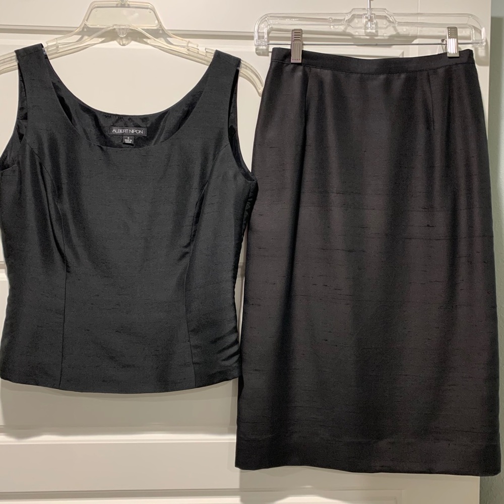 Vintage Albert Nipon Silk Top And Skirt - image 1
